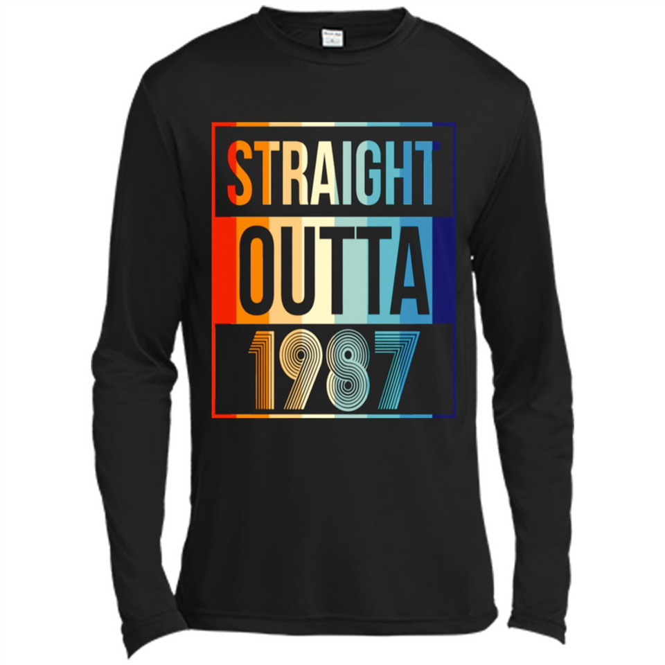 Retro Straight Outta 1987 31 Years Old - Canvas Long Sleeve T-Shirt