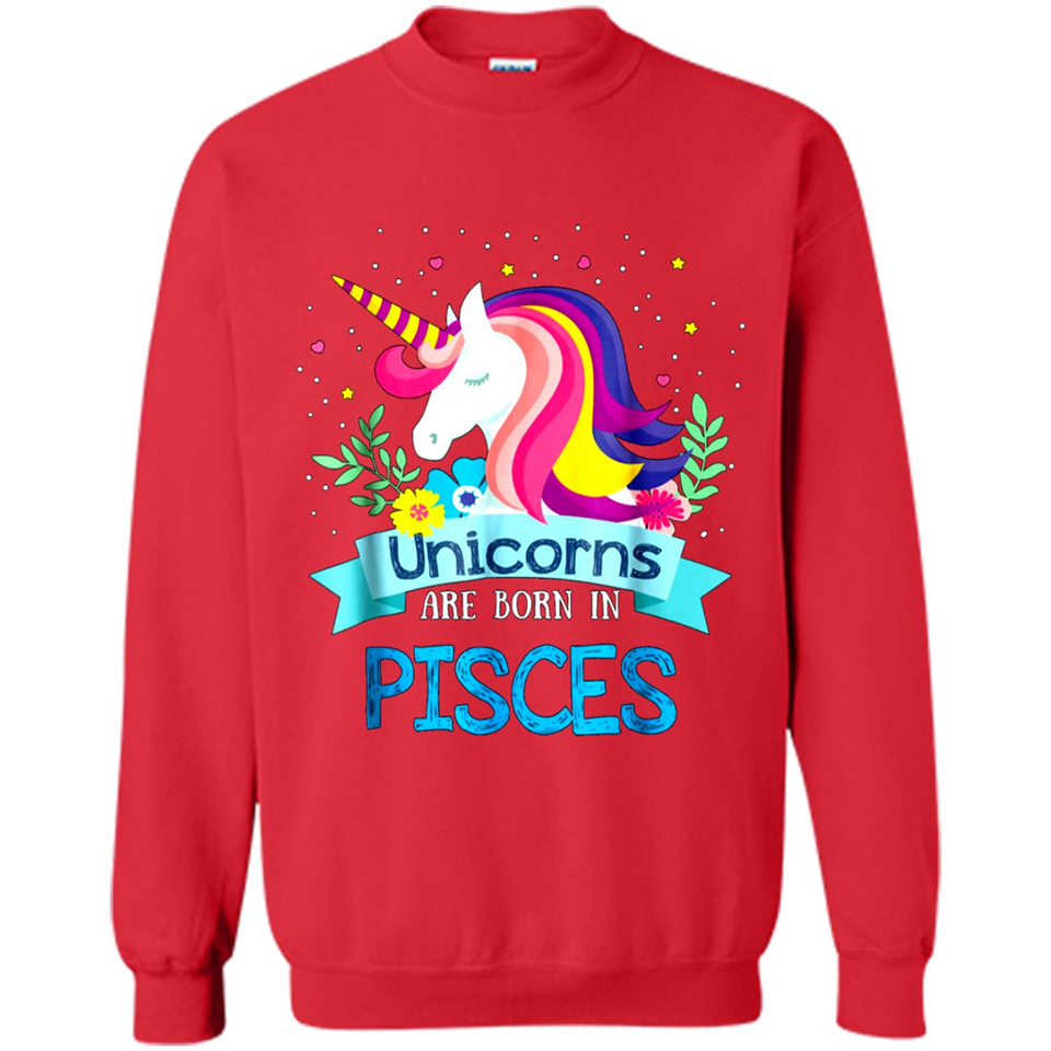 Unicorns are born in Pisces Birthday Rainbow Gift Ladies Custom