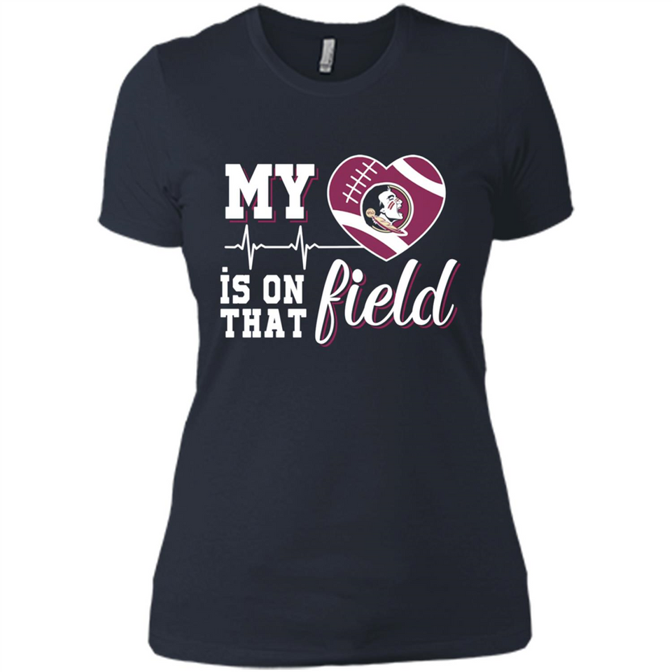 Florida State Seminoles Football My Heart is on that Field - Ladies' Boyfriend T-Shirt