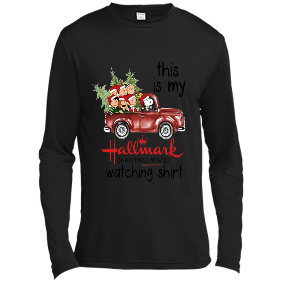 Snoopy This Is My Hallmark Christmas Movies Watching T-Shirt - Canvas Long Sleeve T-Shirt