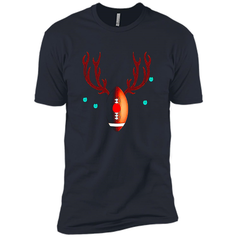 Football Christmas Shirt Reindeer Christmas Football Funny - Premium Short Sleeve T-Shirt