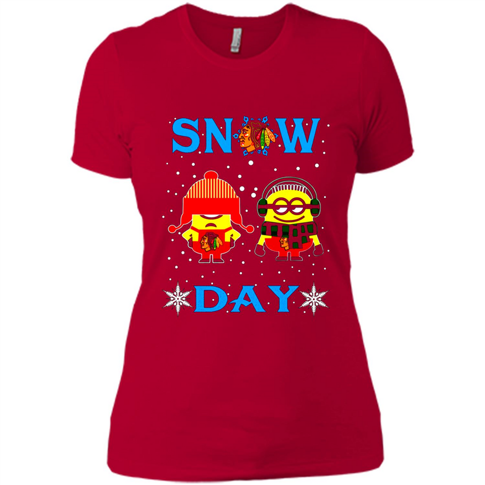 Snow Day Shirt For Chicago Blackhawks Vs Minion Fans pingpong