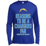 Reasons to be a Los Angeles Chargers Fan Complete List on Back - Canvas Long Sleeve T-Shirt