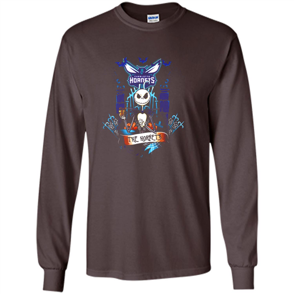 Charlotte Hornets Halloween The Nightmare Before Christmas - Long Sleeve T-Shirt