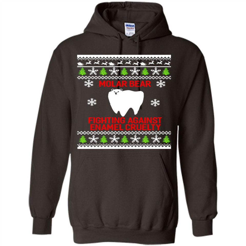 Molar bear fighting against enamel cruelty Christmas - Hoodie