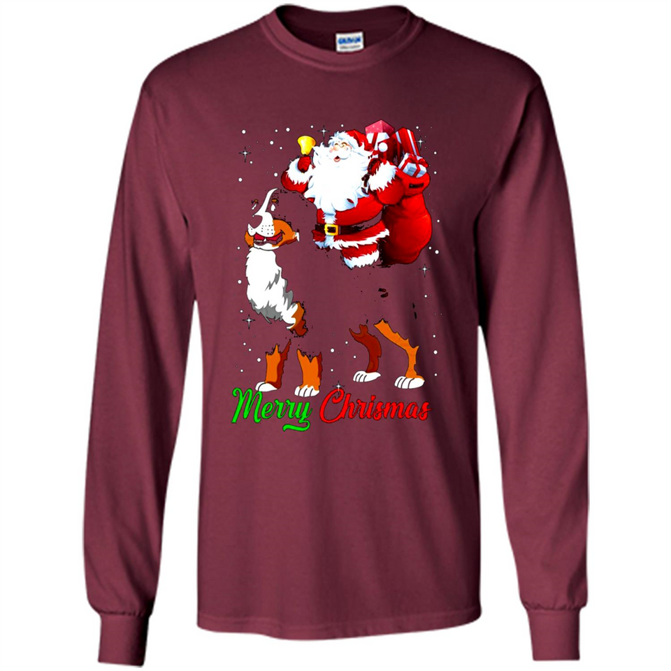 Merry Christmas Santa Claus With Big Dog sweater PINGPONG