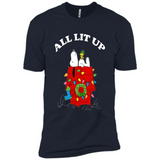 Peanuts By Schulz Snoopy Young Men_s Christmas SweatShirt - Premium Short Sleeve T-Shirt