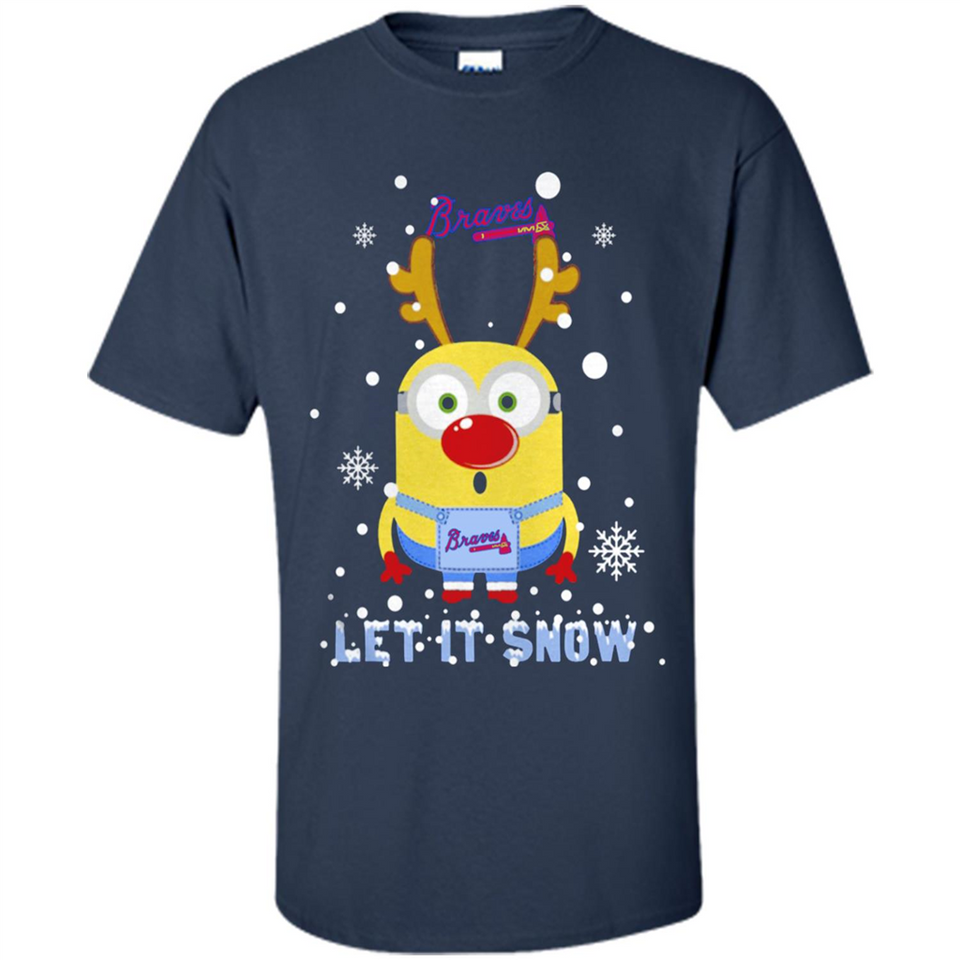 Minion Atlanta Braves Ugly Christmas Sweater Let it Snow - Shirt