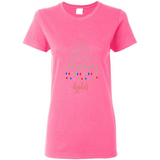 My Favorite Color is Christmas Lights Xmas Sporty T-Shirt - Ladies Short-Sleeve