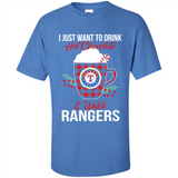 I Just Want To Drink Hot Chocolate & Watch Texas Rangers Ugly Christmas Sweater PINGPONG