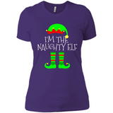 Matching Family Christmas Shirt Funny I'm The Naughty Elf Black mugs PINGPONG - Ladies' Boyfriend T-Shirt