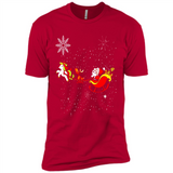 Christmas Unicorn Rudolph and Santa - Premium Short Sleeve T-Shirt