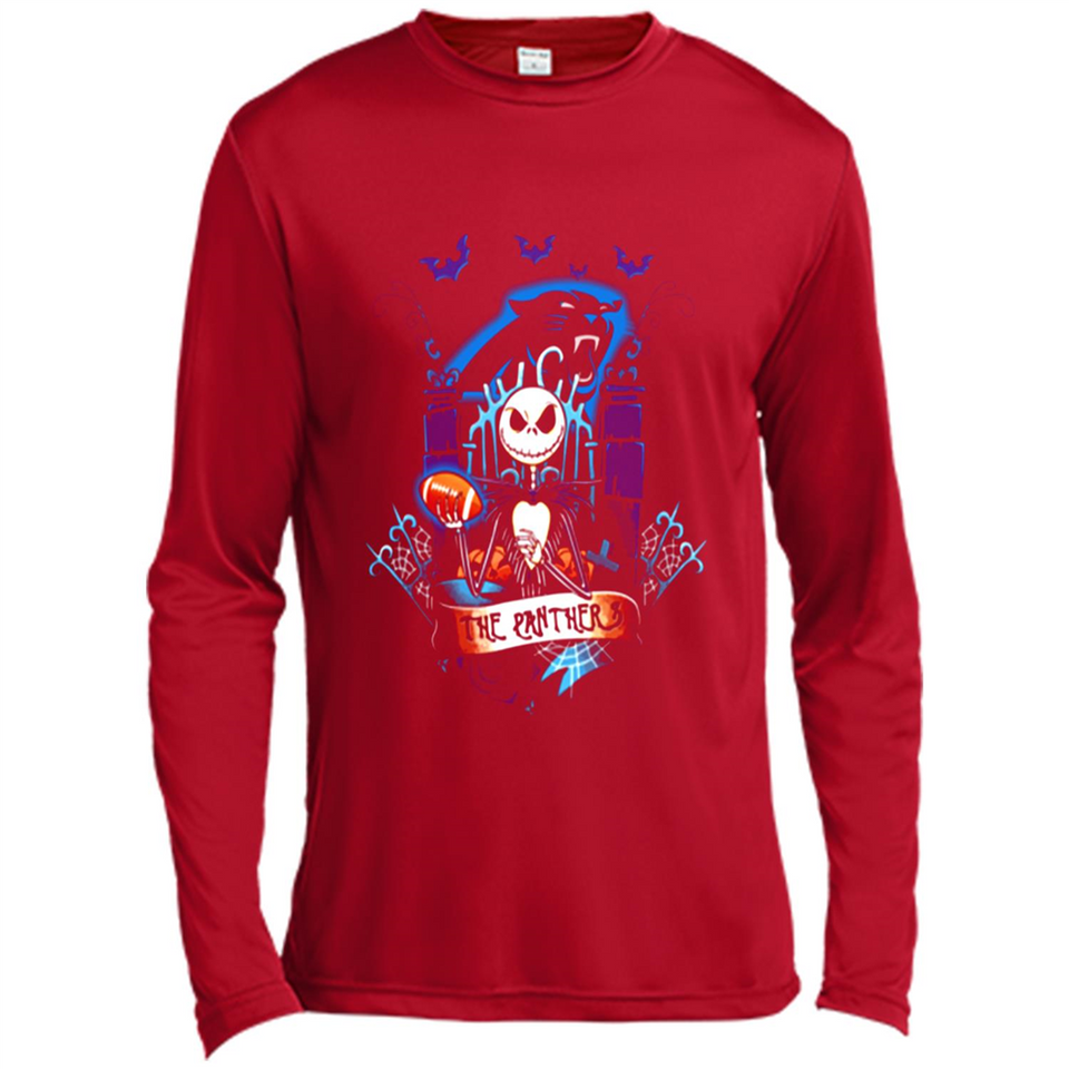 Carolina Panthers Halloween The Nightmare Before Christmas - Canvas Long Sleeve T-Shirt