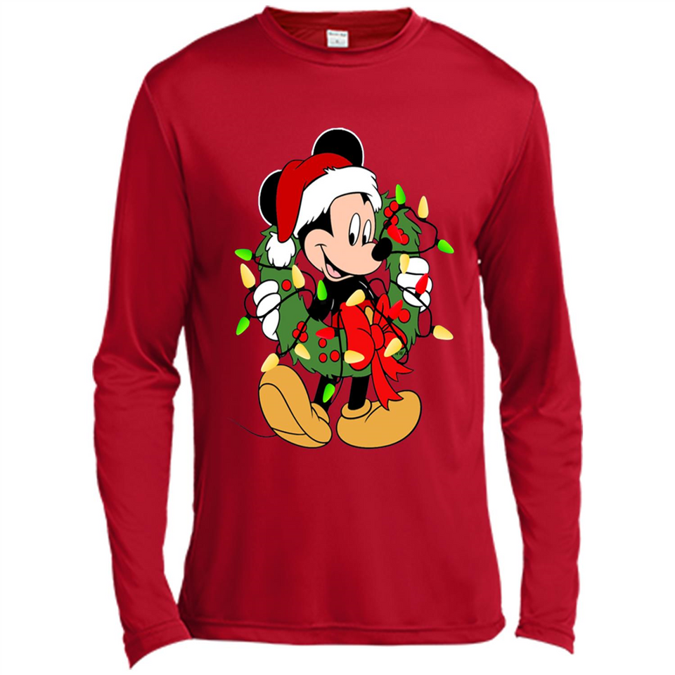 Disney Mickey Mouse Christmas Lights Sweatshirt - Canvas Long Sleeve T-Shirt
