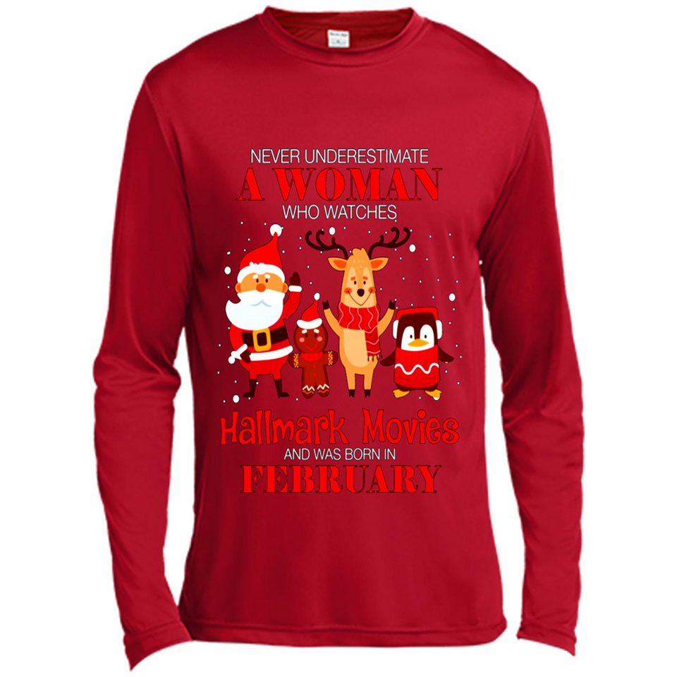 Never Underestimate A February Woman Watches Hallmark Movies Sweatshirt PINGPONG