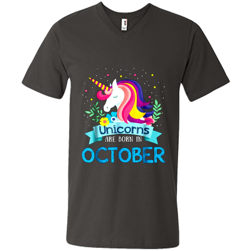 Unicorns are born in October Birthday Rainbow Gift Ladies Custom