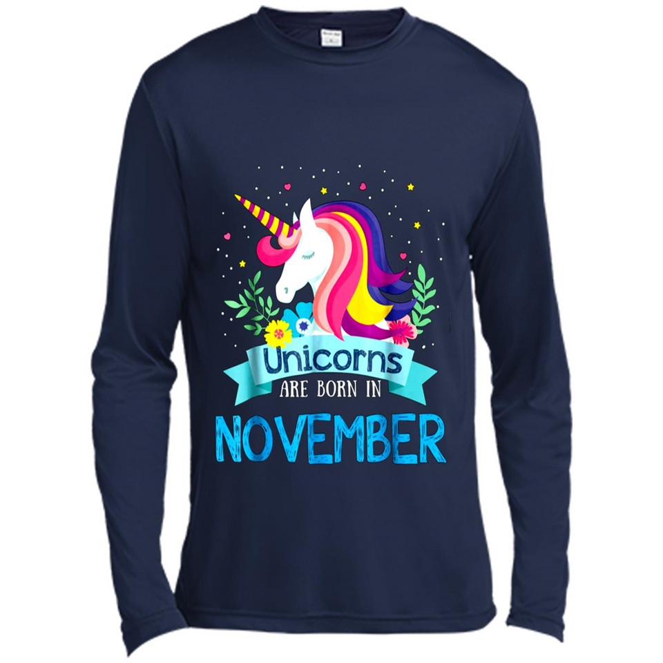 Unicorns are born in November Birthday Rainbow Gift Ladies Custom