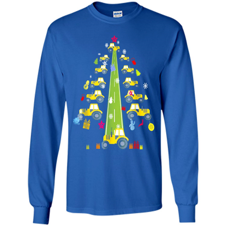 Tractor Car Christmas Tree T-shirt For Drivers