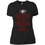 Reasons to be a Georgia Bulldogs Fan Complete List on Back - Ladies' Boyfriend T-Shirt