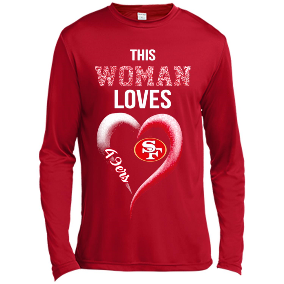 This Woman love 49ers NFL football team - Canvas Long Sleeve T-Shirt