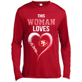 This Woman love 49ers NFL football team - Canvas Long Sleeve T-Shirt