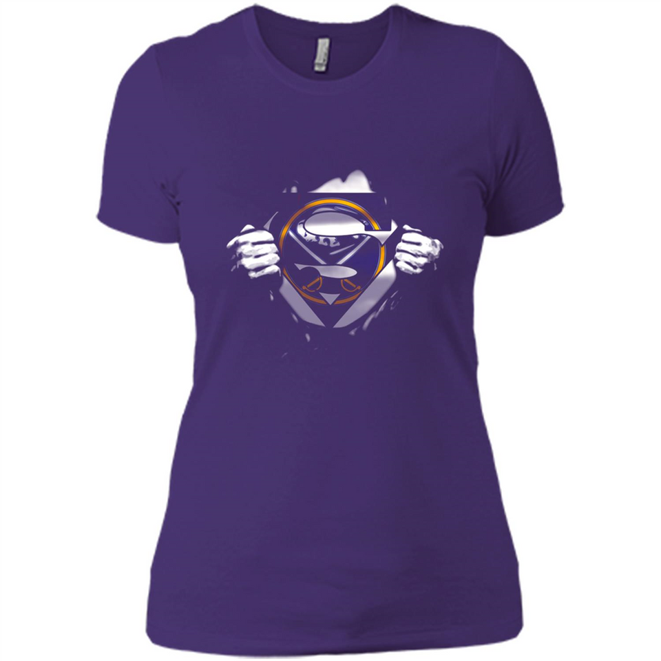 Buffalo Sabres And Superman Fans - Ladies' Boyfriend T-Shirt