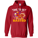 Time To Get Basted Funny Turkey Beer Thanksgiving - Hoodie