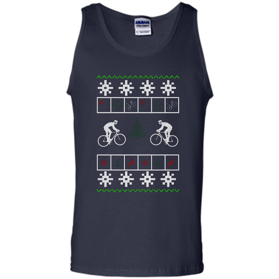 Christmas Ugly Sweater Cycling - Best Ugly Christmas Sweater - Tank Top