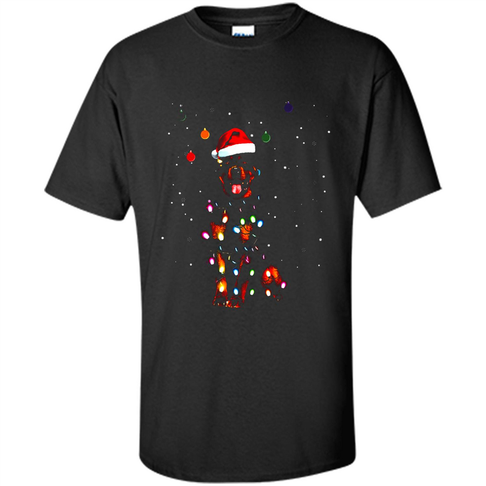 Rottweiler Santa Lights Christmas Dog Xmas Sweatshirt - Shirt