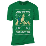 Omae Wa Mou Shindeiru Ugly Christmas Sweater - Premium Short Sleeve T-Shirt