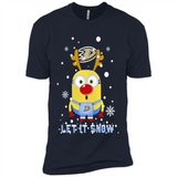 Minion Anaheim Ducks Ugly Christmas Sweater Let it Snow - Premium Short Sleeve T-Shirt