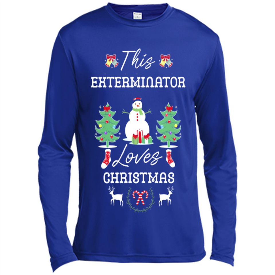 This Exterminator Loves Christmas Tree Shirt with Snowman