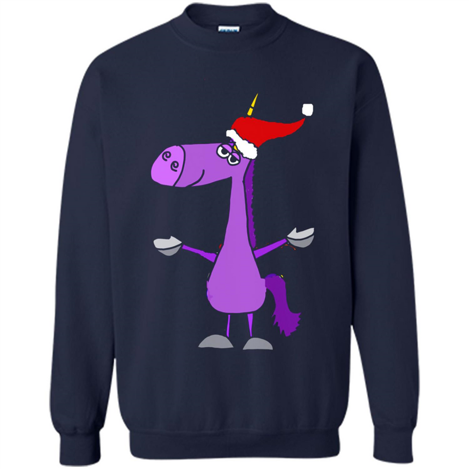 Funny Christmas Unicorn in Santa Hat - Sweatshirt