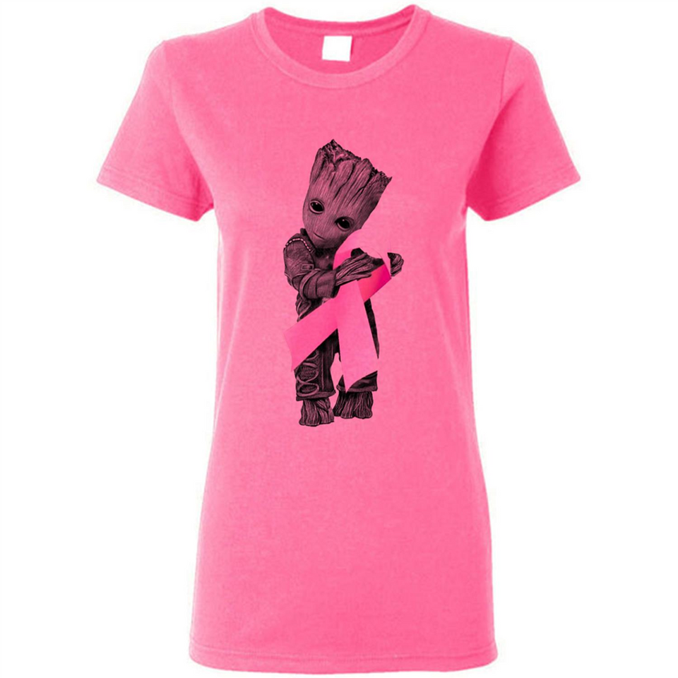 Groot Hug Breast Cancer - Ladies Short-Sleeve
