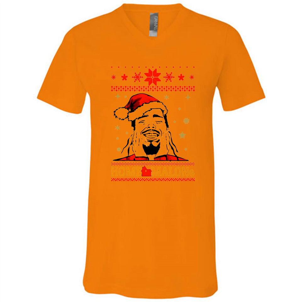 Home Malone Christmas Sweater PINGPONG - Canvas Unisex V-Neck