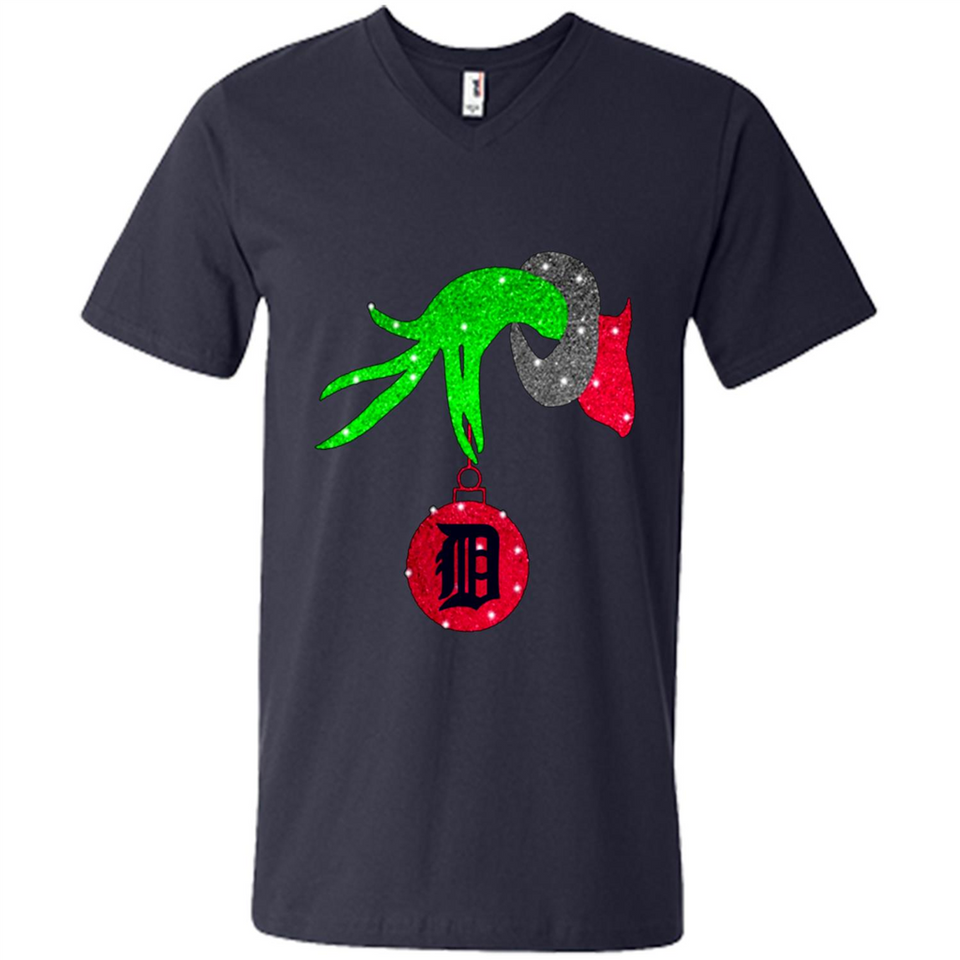 GRINCH HAND HOLDING DETROIT TIGERS GLITTER CHRISTMAS PINGPONG