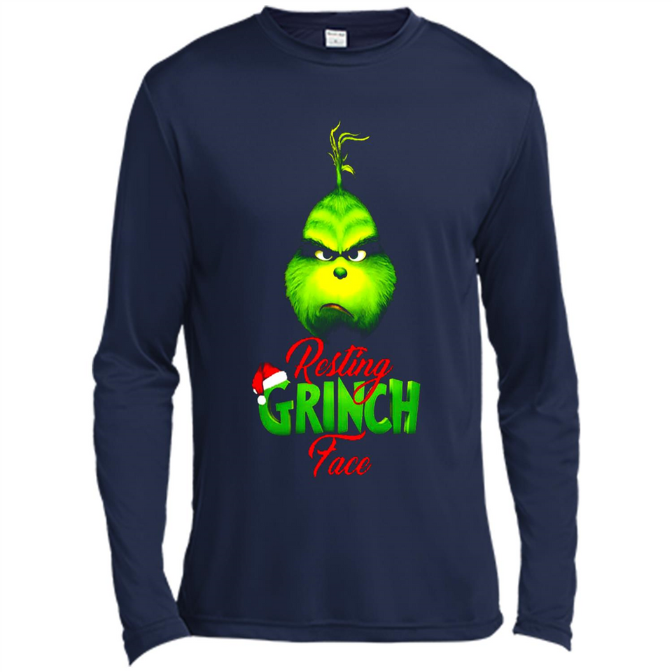 Resting Grinch Face Shirt PINGPONG - Canvas Long Sleeve T-Shirt