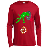 GRINCH HAND HOLDING BOSTON BRUINS GLITTER CHRISTMAS PINGPONG
