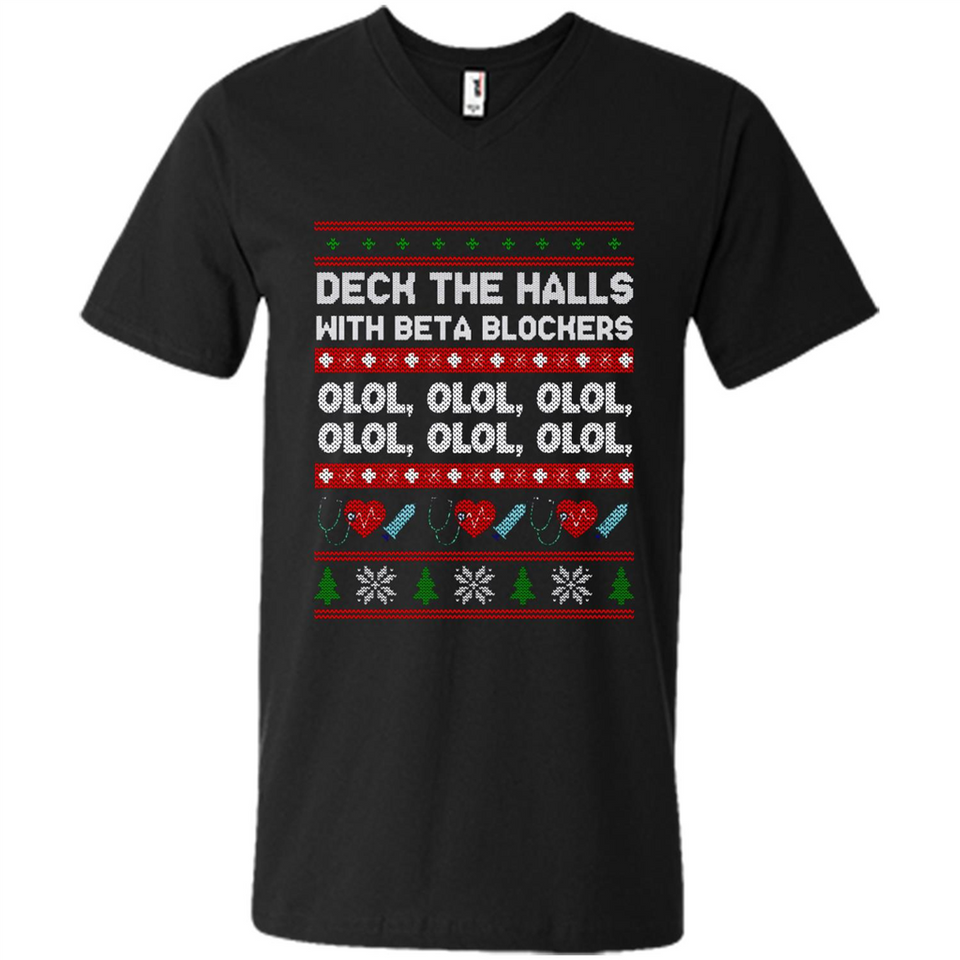 Nurse Christmas Deck The Hall Beta Blockers Sweatshirt - Men's V-Neck