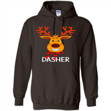 Dasher Reindeer Santa Claus Funny Xmas Holiday T-Shirt - Hoodie