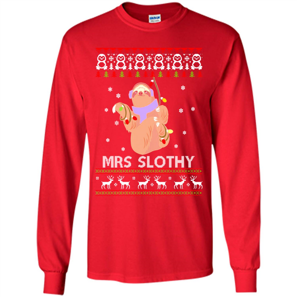 Mrs Slothy Christmas - Long Sleeve T-Shirt