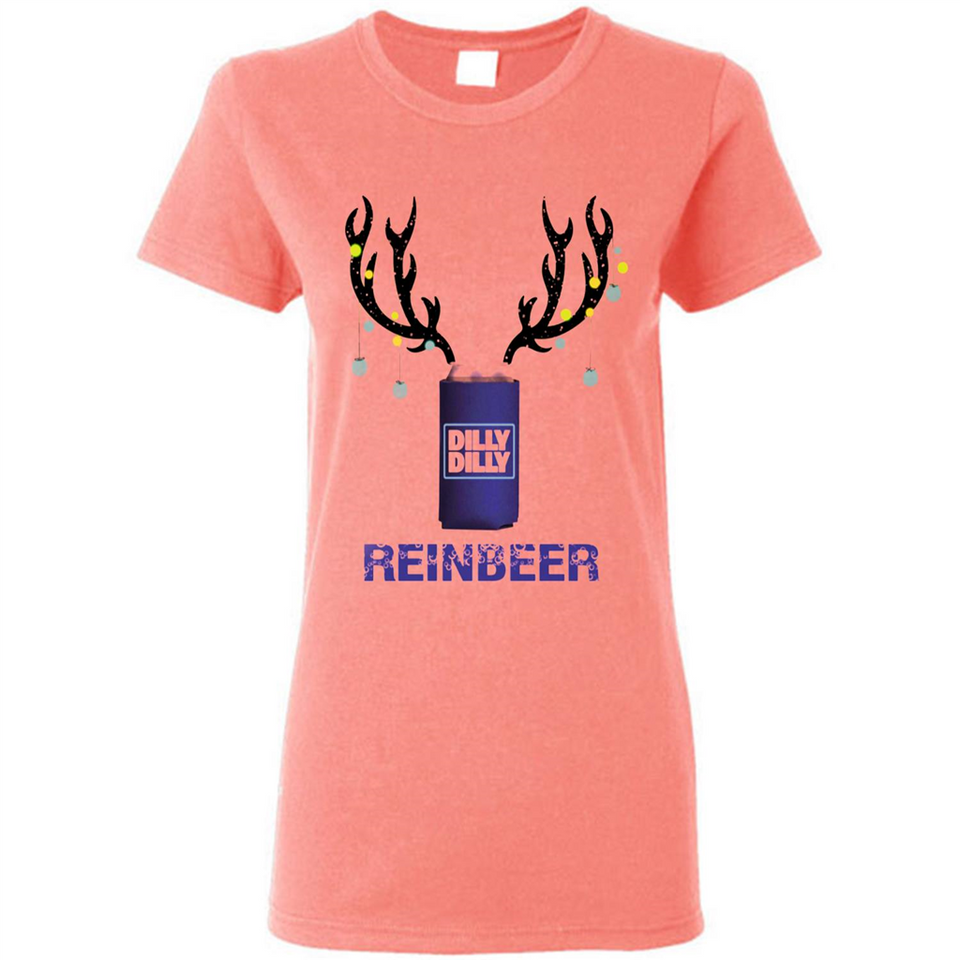 Dilly Dilly Reinbeer Funny Beer Reindeer Christmas Sporty - Ladies Short-Sleeve