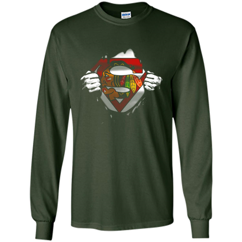 Chicago Blackhawks And Superman Fans - Long Sleeve T-Shirt