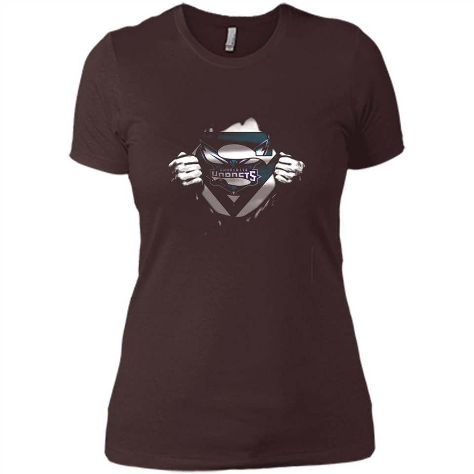 Charlotte Hornets And Superman Fans - Ladies' Boyfriend T-Shirt