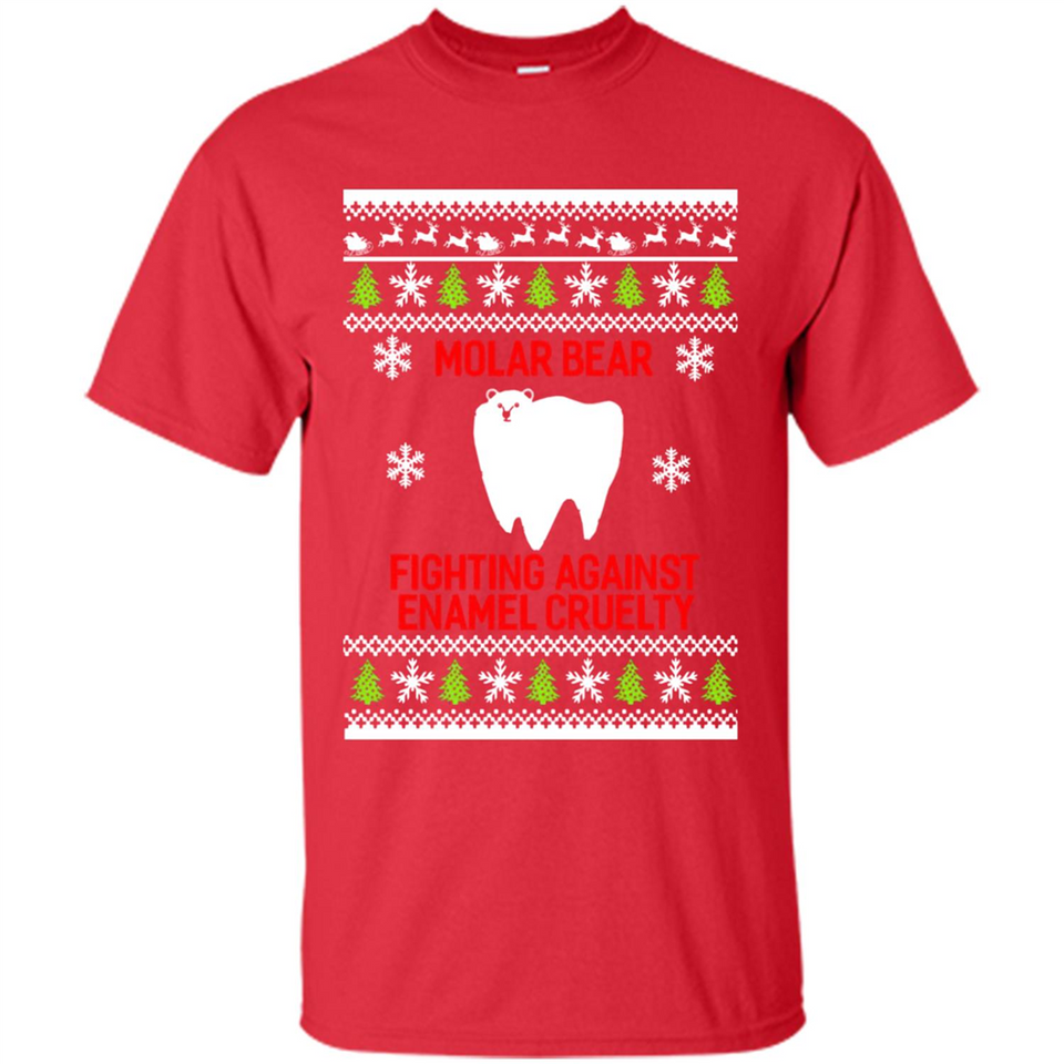 Molar bear fighting against enamel cruelty Christmas - Shirt