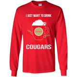 I Just Want To Drink Hot Chocolate & Watch Washington State Cougars Ugly Christmas Sweater PINGPONG