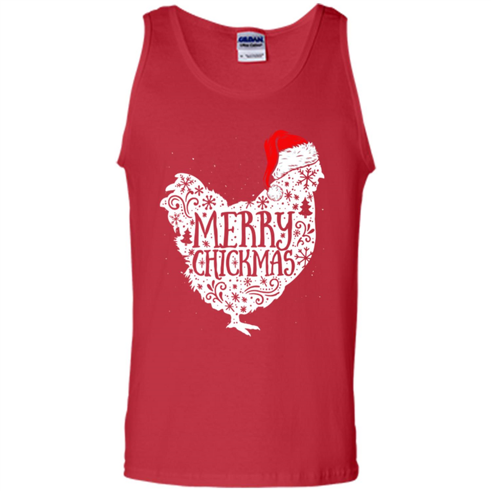 Chicken Christmas T Shirt Merry Chickmas Santa Claus Gifts - Tank Top