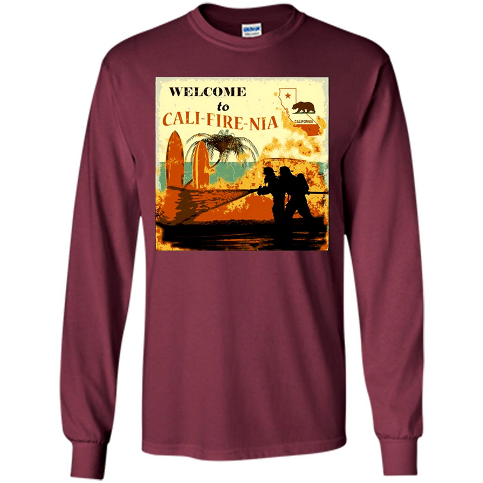 Paradise California Camp Fire Youth T-Shirt PINGPONG - Long Sleeve T-Shirt