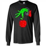Christmas The Grinch Hand Holding Apple Ornament sweater - Long Sleeve T-Shirt