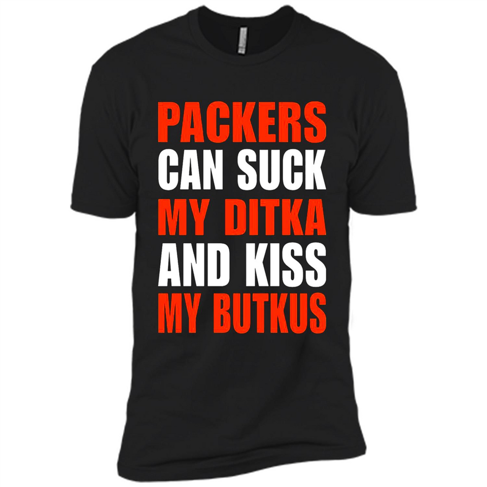 Packers can suck my Ditka and kiss my Butkus PINGPONG - Premium Short Sleeve T-Shirt
